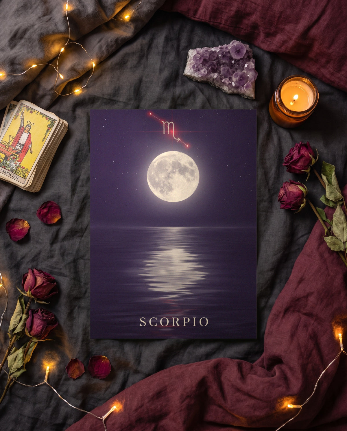 Scorpio Moonlit print, unframed paper poster