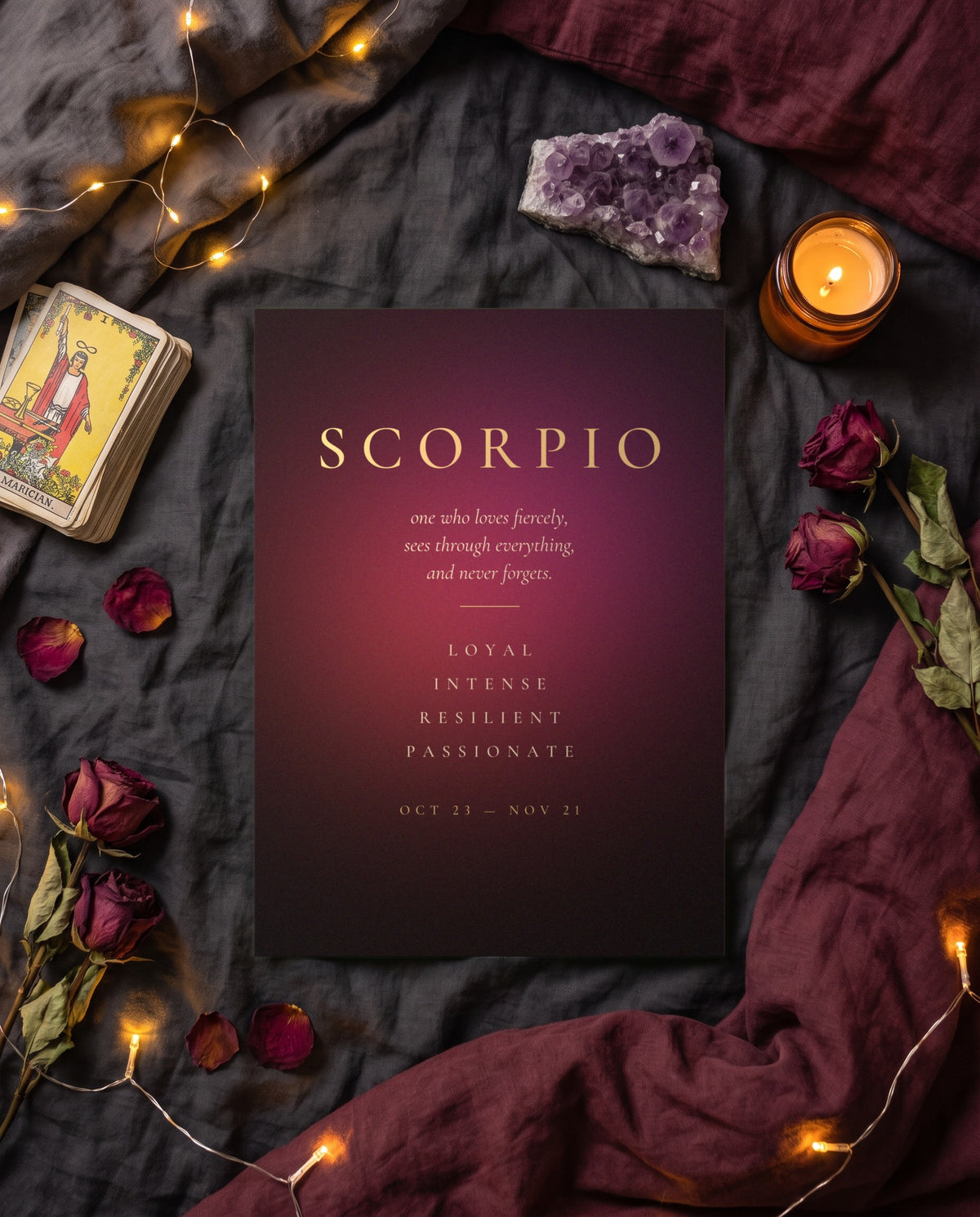 Scorpio Traits print, unframed paper poster