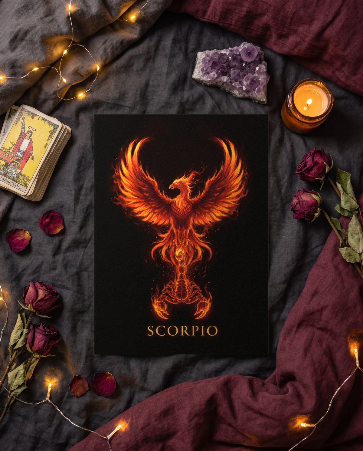 Scorpio Phoenix print, unframed paper poster