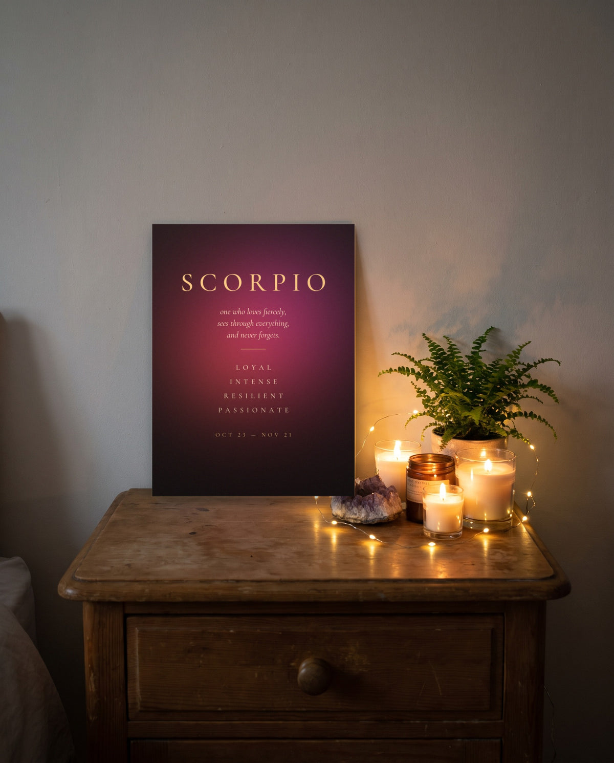 Scorpio Traits print, unframed paper poster