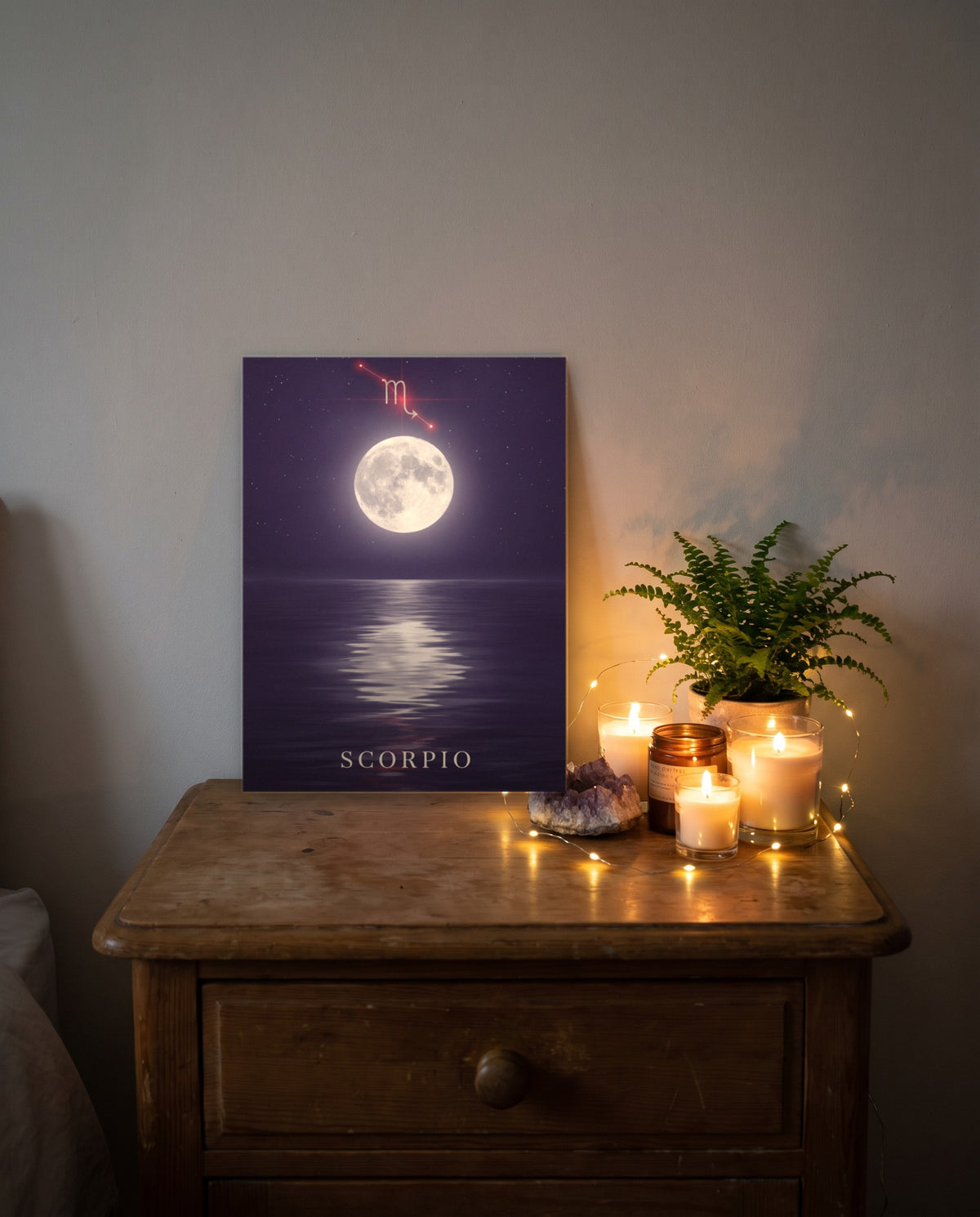 Scorpio Moonlit print, unframed paper poster