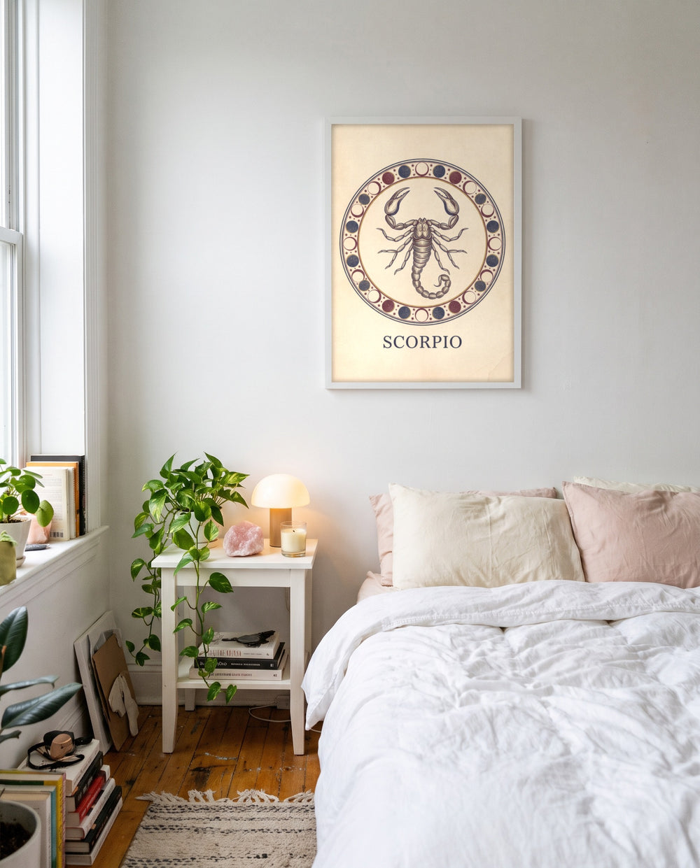 Scorpio Mystic print shown framed on a wall