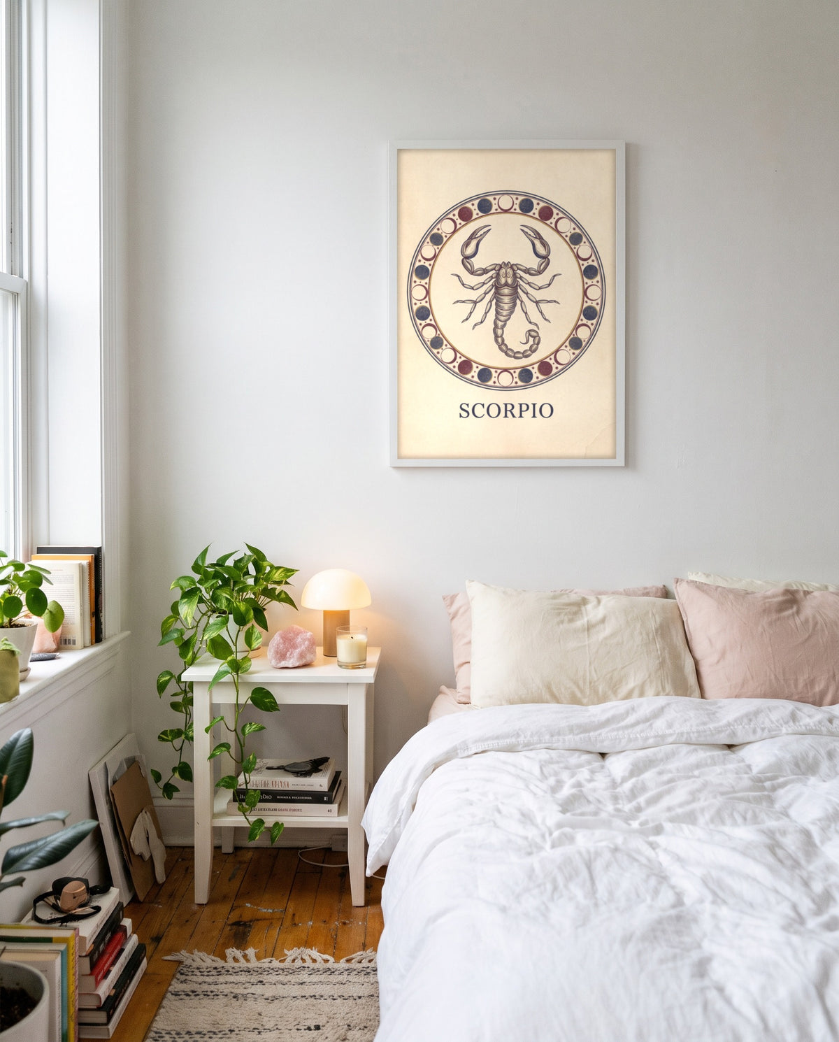 Scorpio Mystic print shown framed on a wall