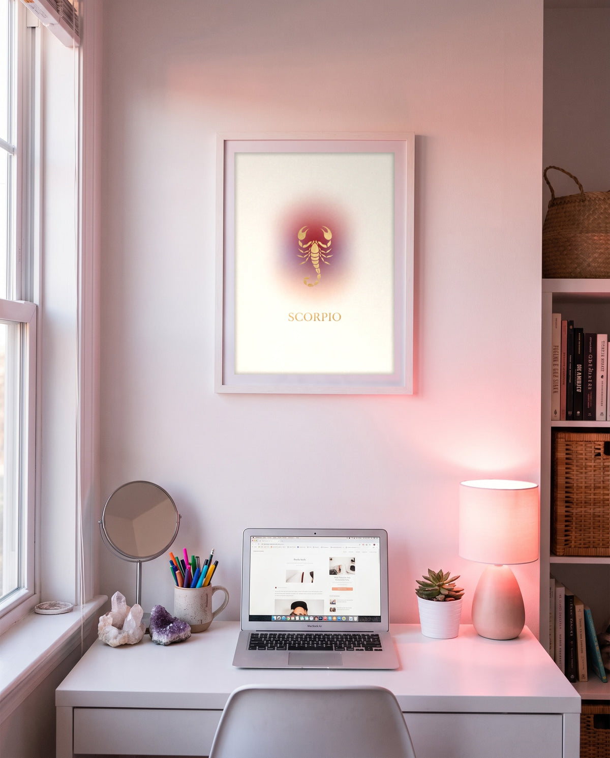 Scorpio Aura print shown framed on a wall